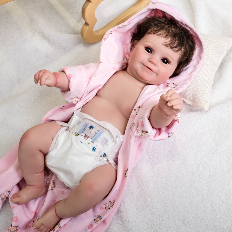 TATU Reborn Baby Dolls Diapers 22 inch Newborn Reusable 6-Piece Pack Fit 18-22in , Alive - Image 2